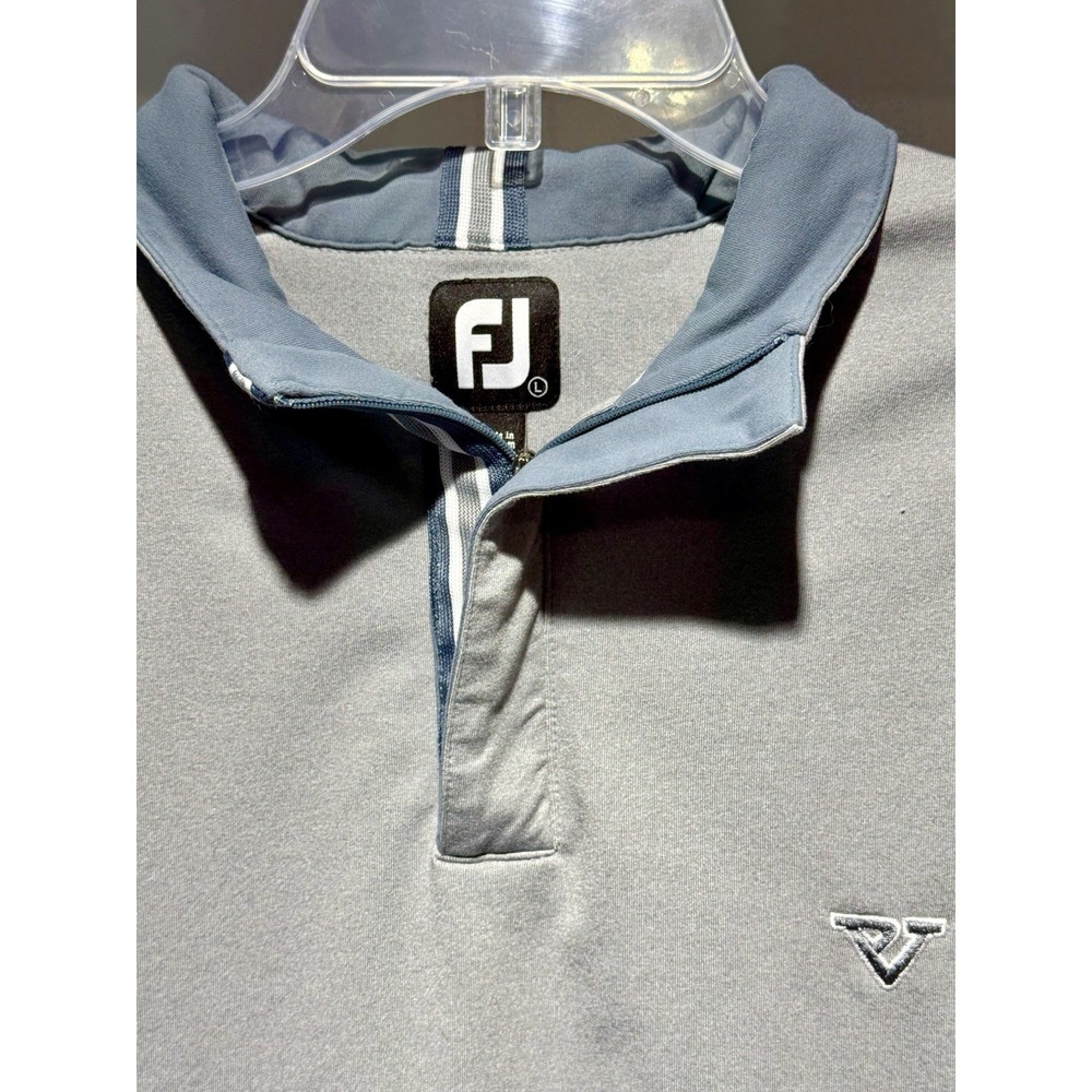Foot Joy FJ Vest Mens Large Gray 1/4 Zip Mock Neck Golf Preppy